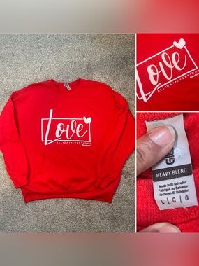 Love Graphic Red Sweatshirt